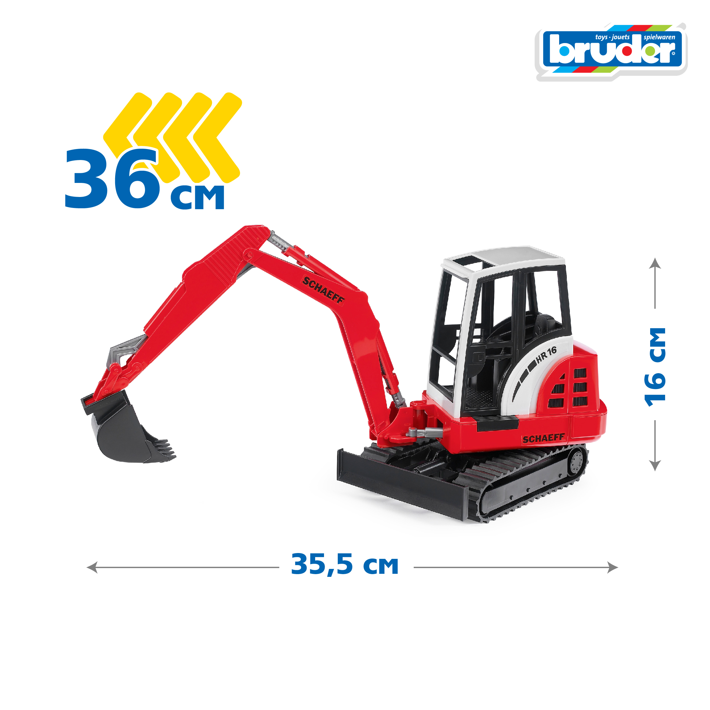 Экскаватор Bruder гусеничный Schaeff HR16 02-432 - фото 2