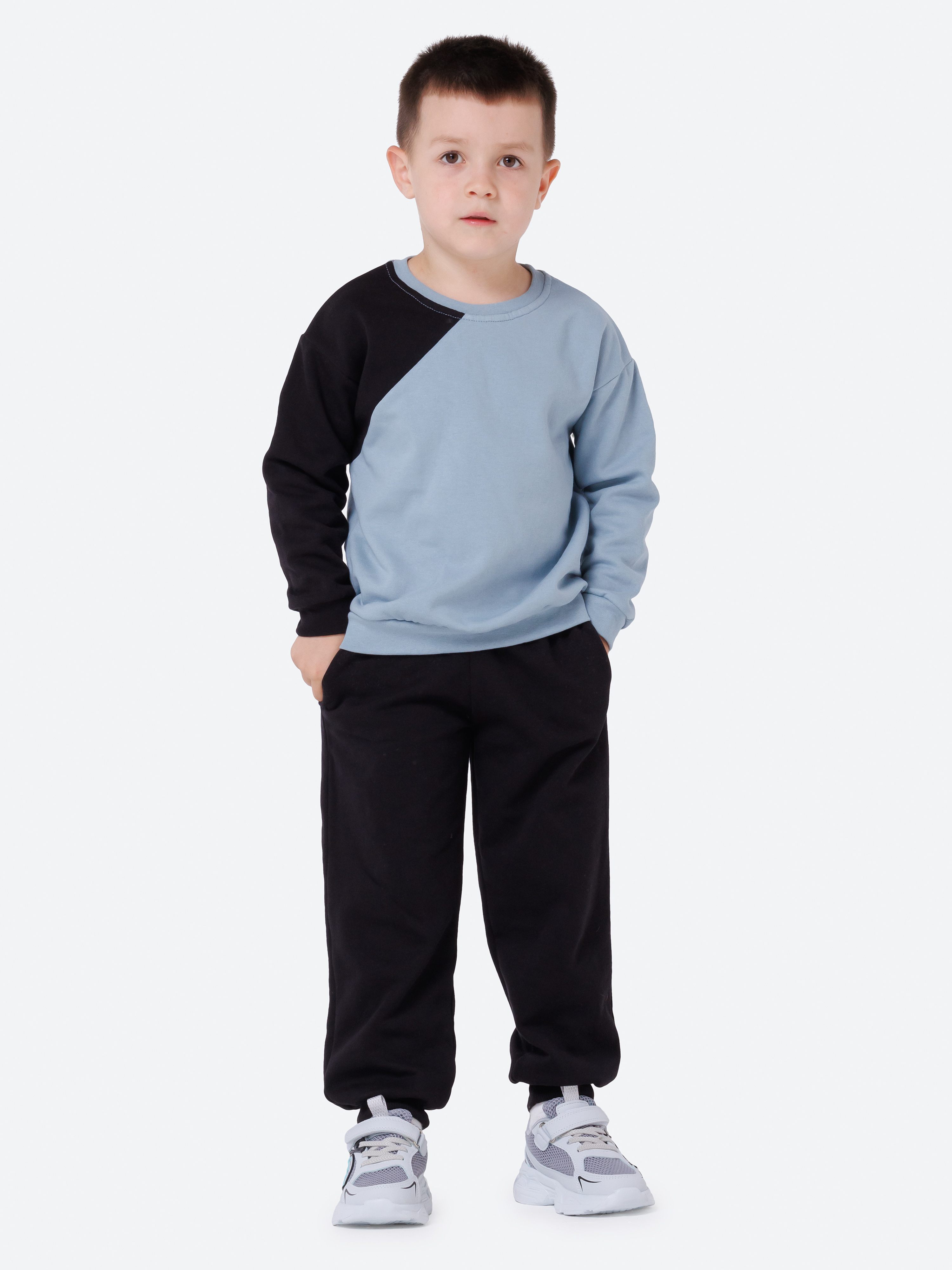 Спортивный костюм VEDDI 2261/6041ф-2025/черный/серый - фото 1