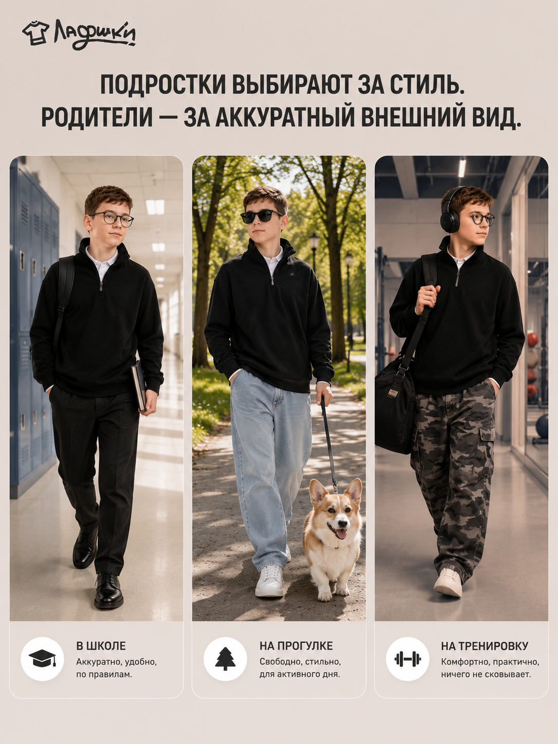 Толстовка ЛАДОШКИ Толстовка Успех черный - фото 4