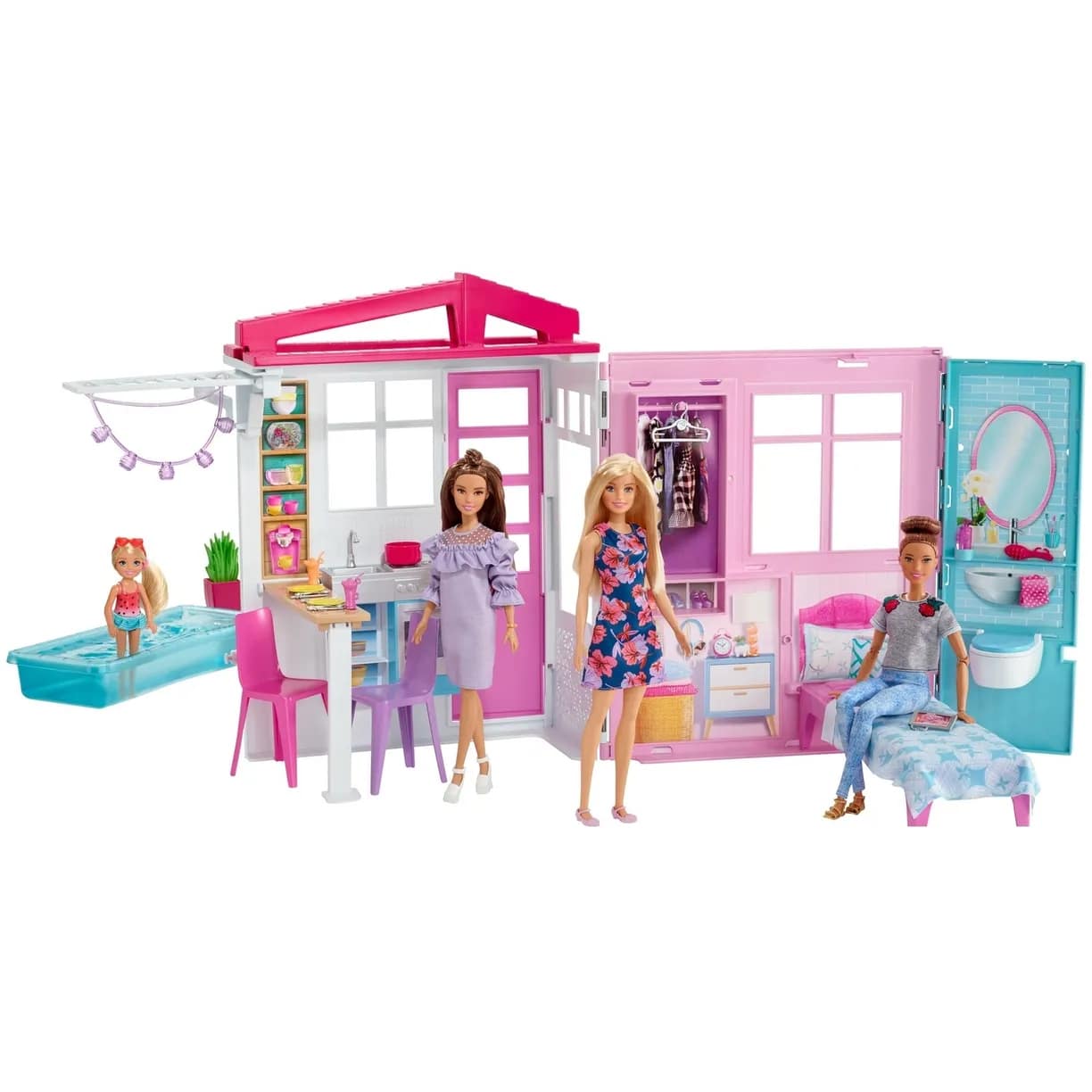 Аксессуар для кукол Mattel кукольный интерьер, шкаф, стул, стол FXG55 - фото 2