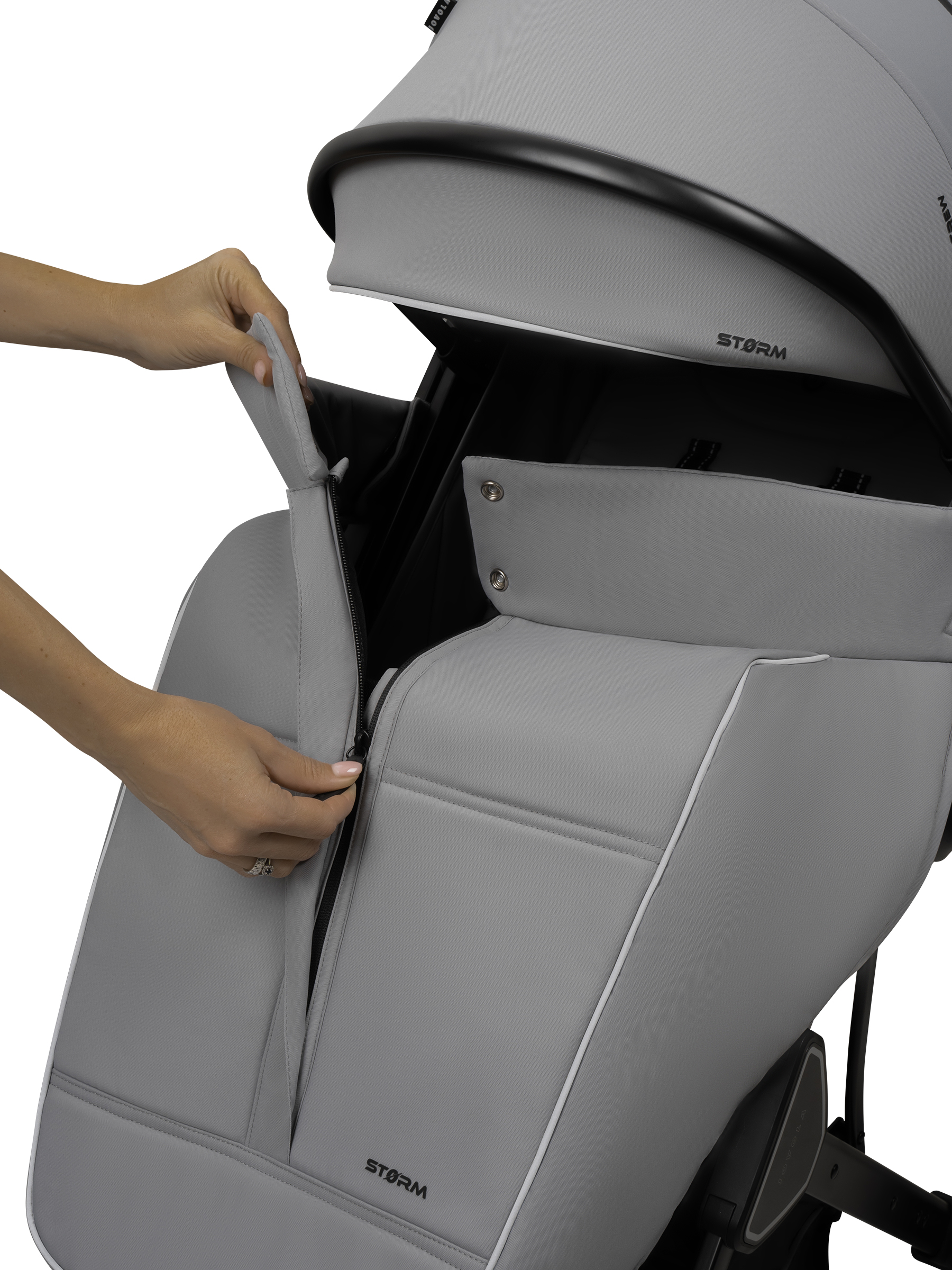 Коляска прогулочная JOVOLA Storm, светло-серый - фото 37