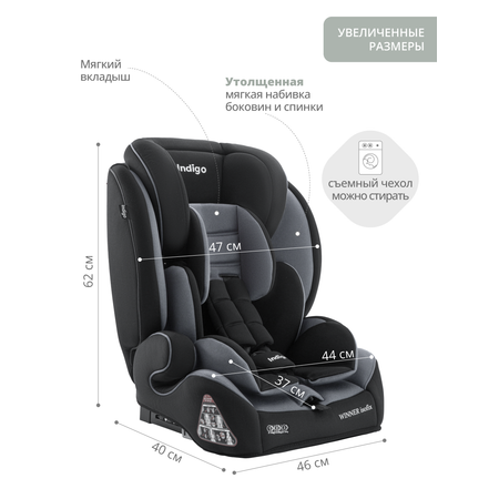 Автокресло Indigo Winner Isofix 1/2/3 (9-36 кг)