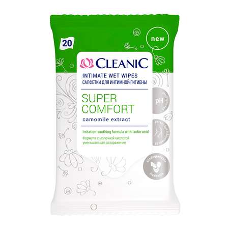 Влажные салфетки Cleanic для интимной гигиены 10 шт.