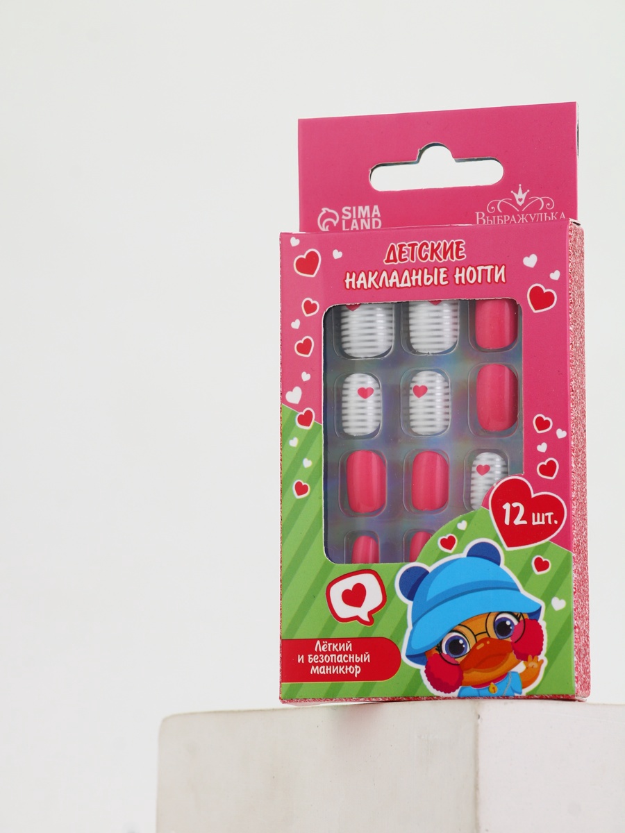 Детские накладные ногти Выбражулька Сердечки - фото 4