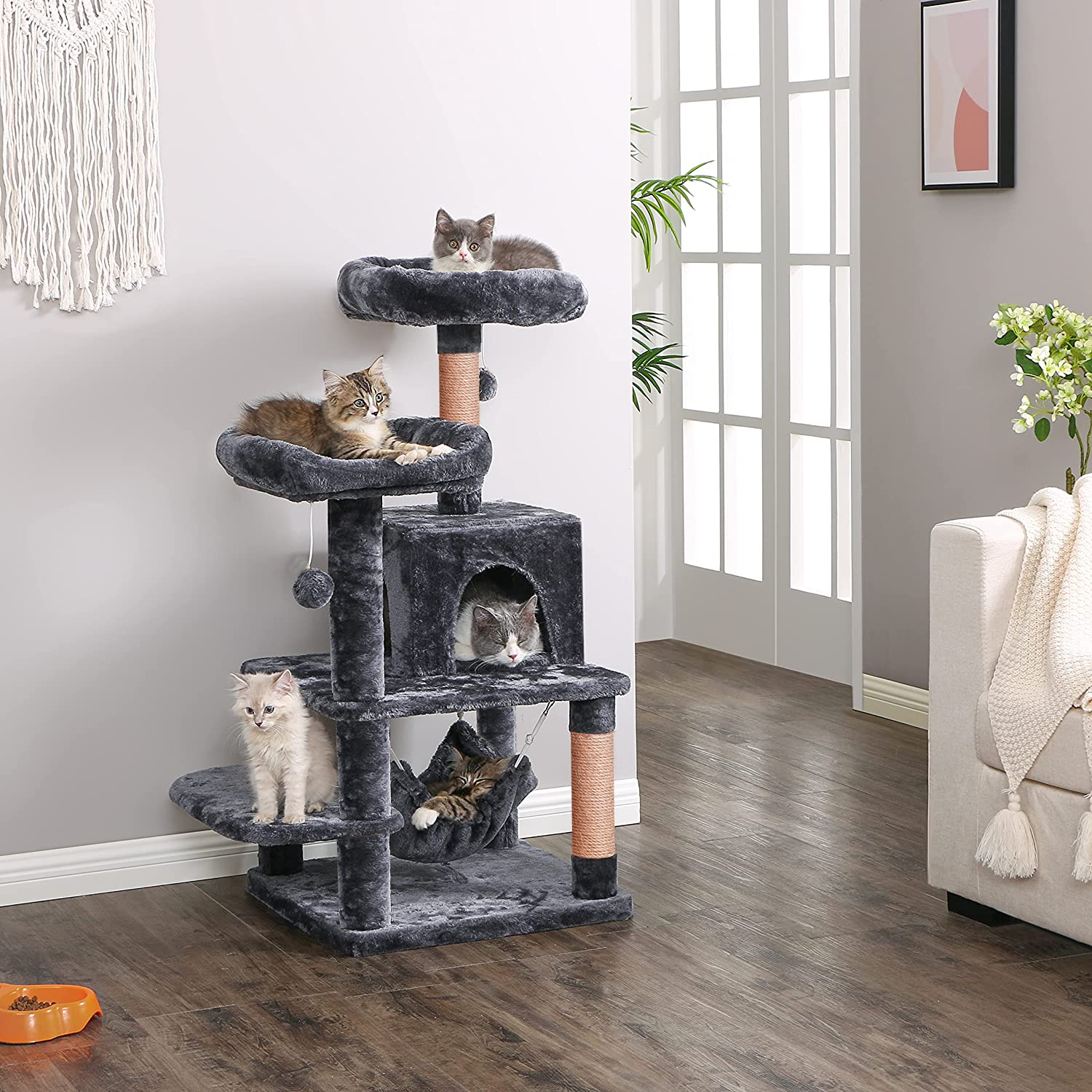 Игровой комплекс для кошек дом Pet БМФ Черный - фото 2
