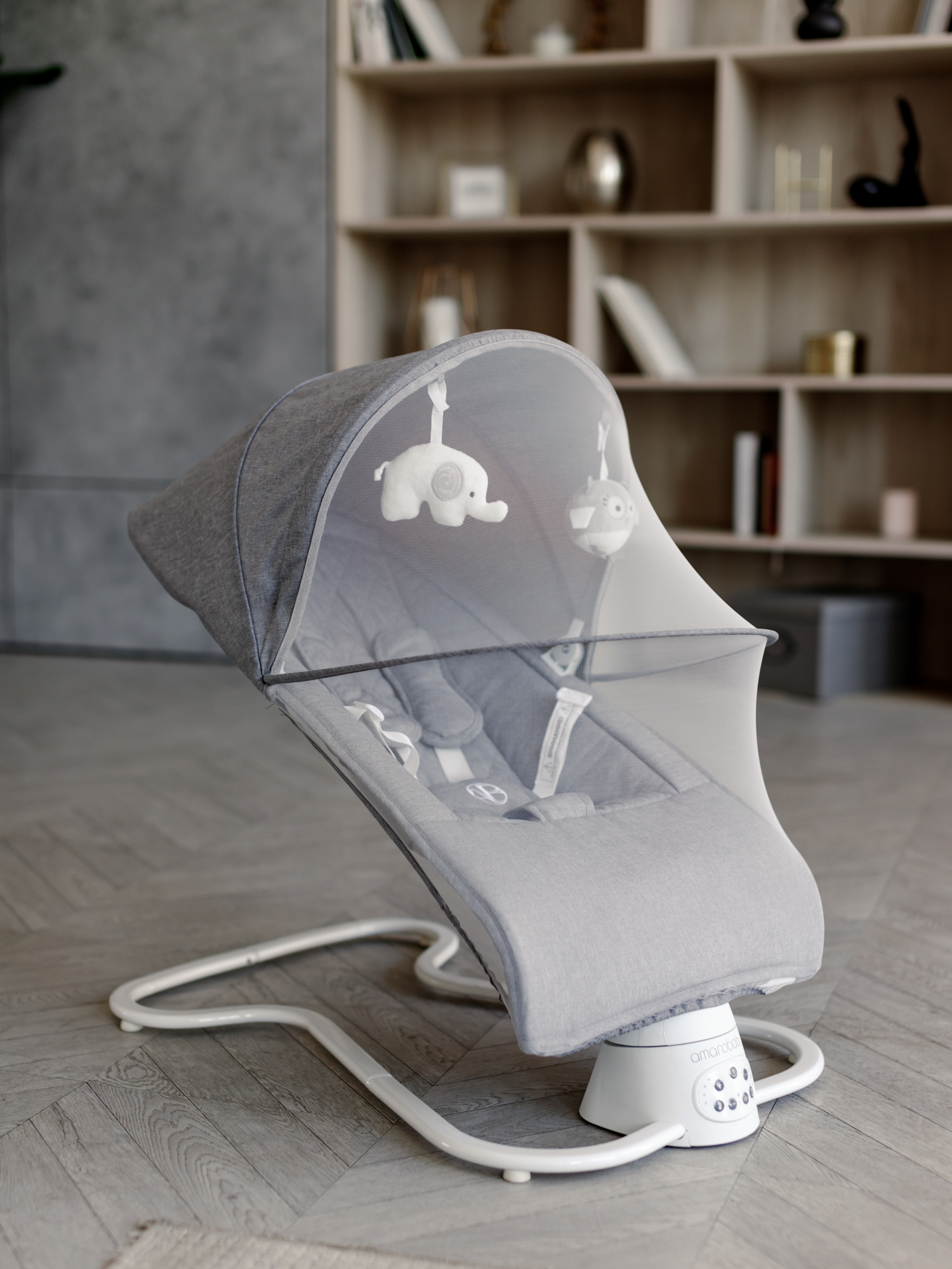 Электронные качели серый Amarobaby Happy swing - фото 24