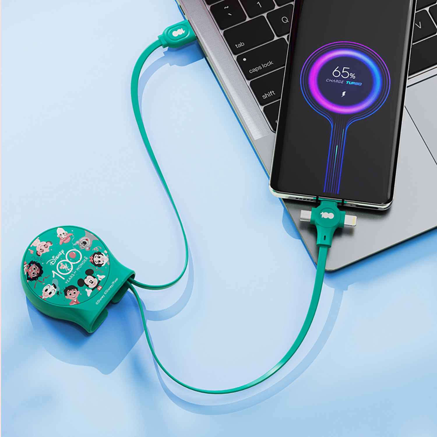 Зарядный кабель Disney выдвижной Любимые герои USB - Type-C, Micro USB, Lightning QS-C01 - фото 6