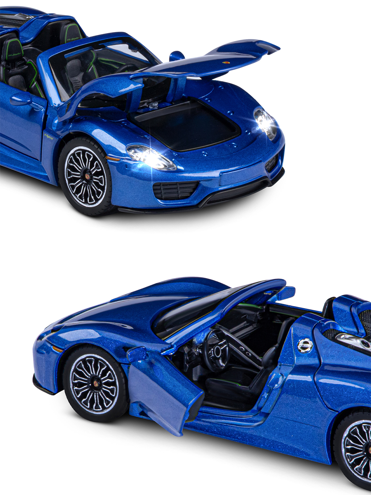 Автомобиль АВТОпанорама Porsche 918 Spyder 1:24 JB1251381 - фото 8