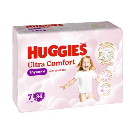 Трусики Huggies Ultra Comfort для девочек 7 (>17) 34 шт.