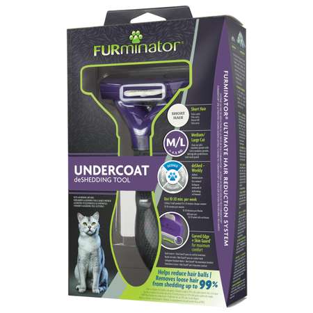 Расческа для кошек FURMINATOR больших пород c короткой шерстью M/L 141259