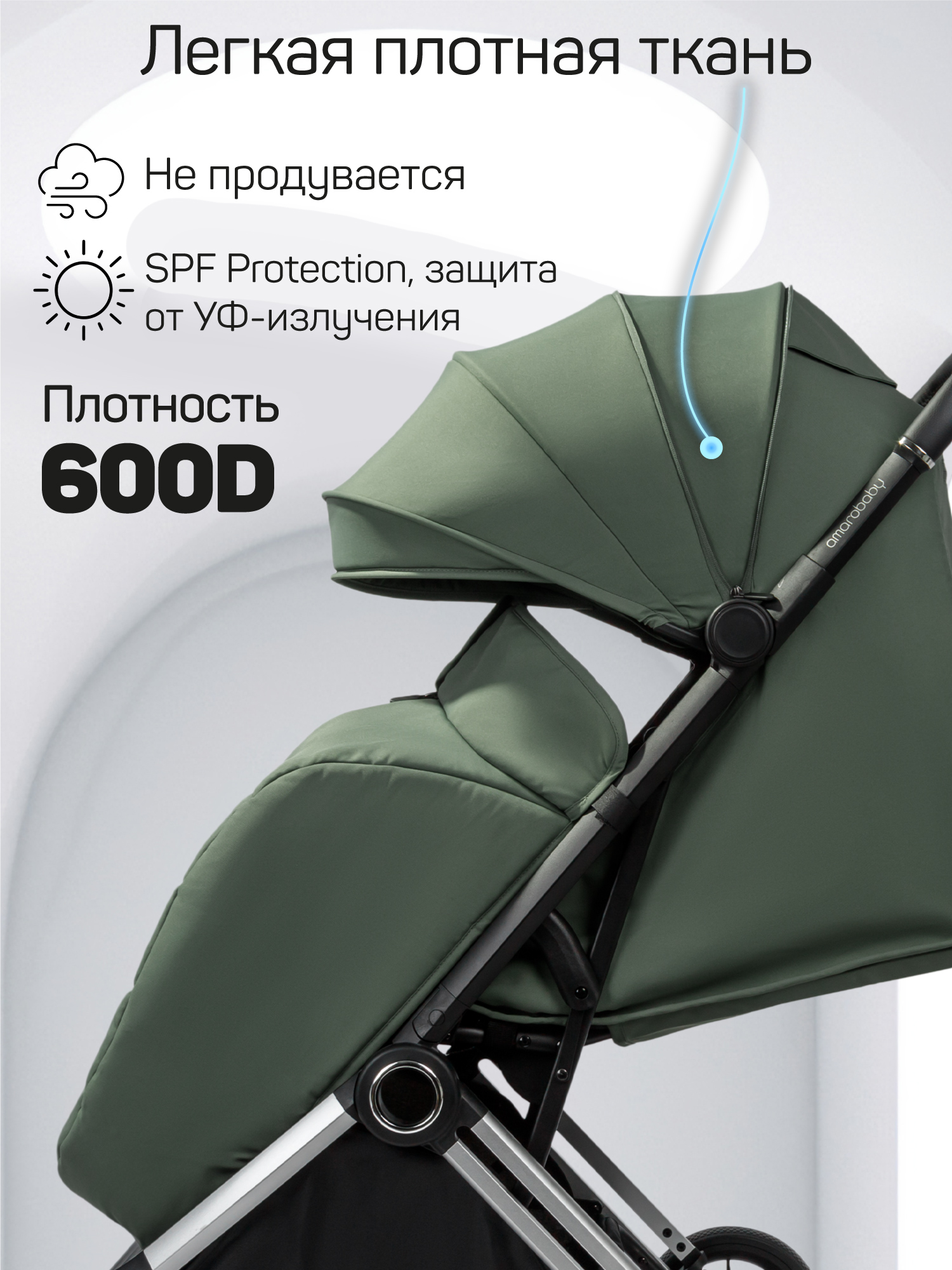 Коляска прогулочная Amarobaby Handy зеленый - фото 13