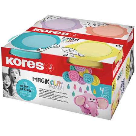Тесто-пластилин Kores 4 цв.