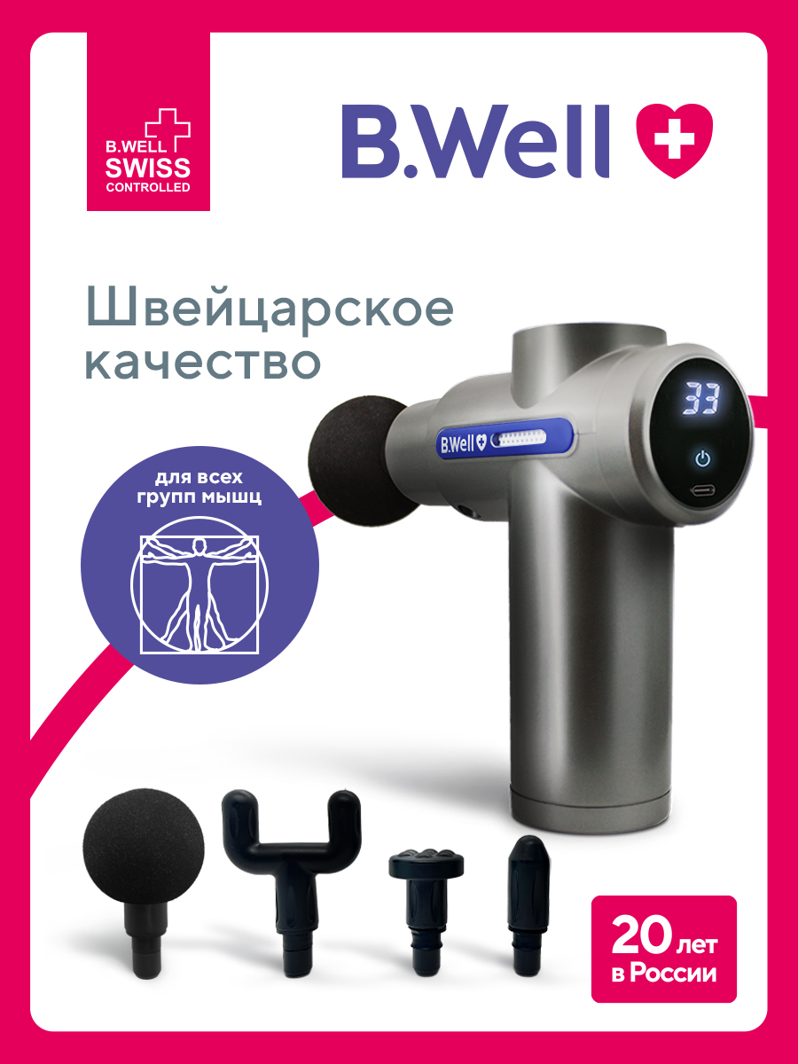 Перкуссионный массажер пистолет B.Well Med-450 - фото 2