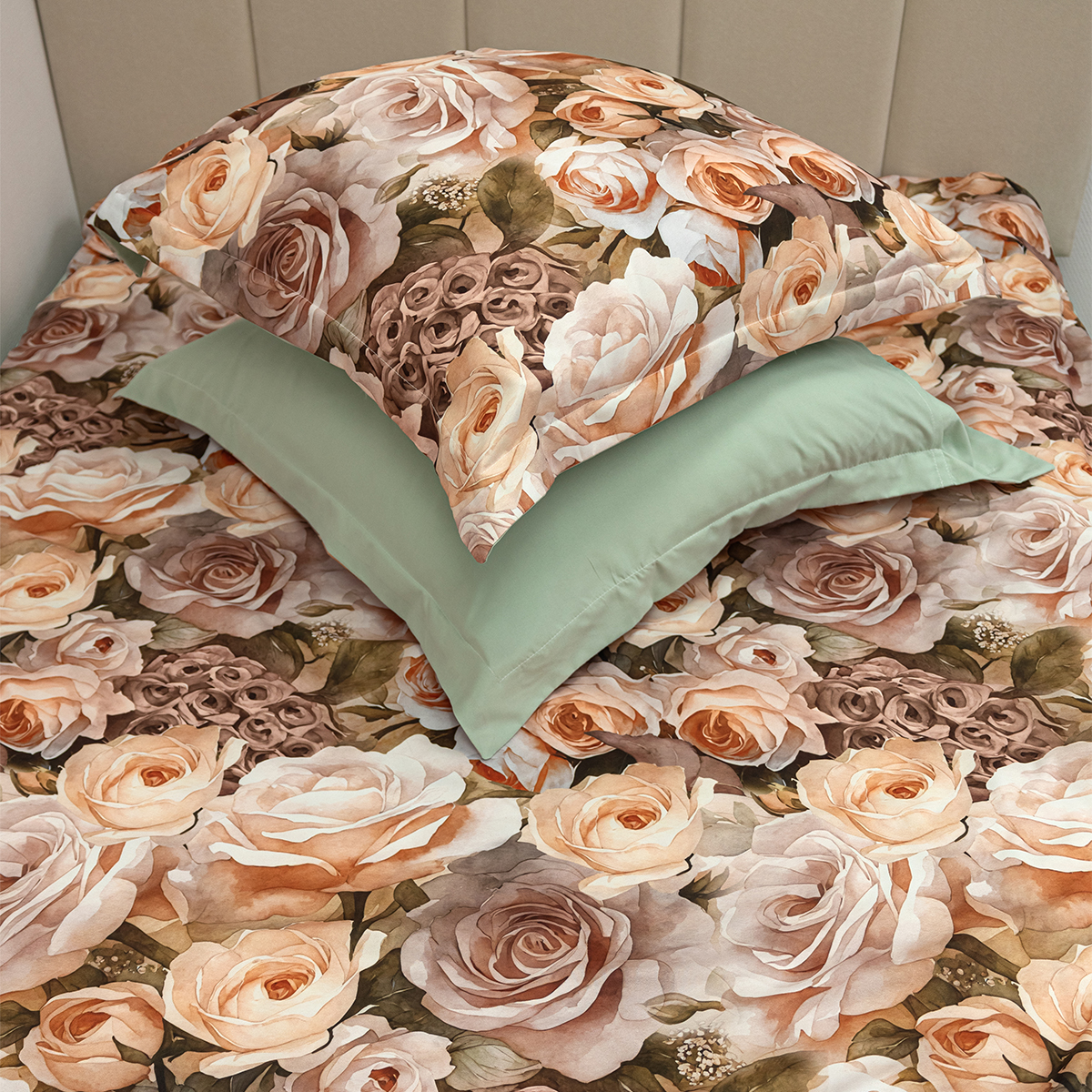 Комплект постельного белья MCotton евро Кармина 4 предм. - фото 1