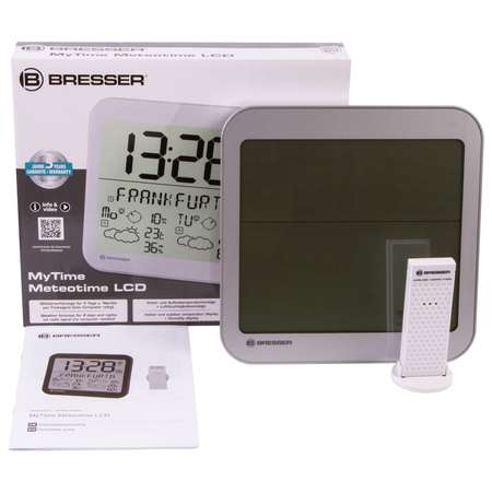 Часы настенные Bresser MyTime Meteotime LCD серебристые