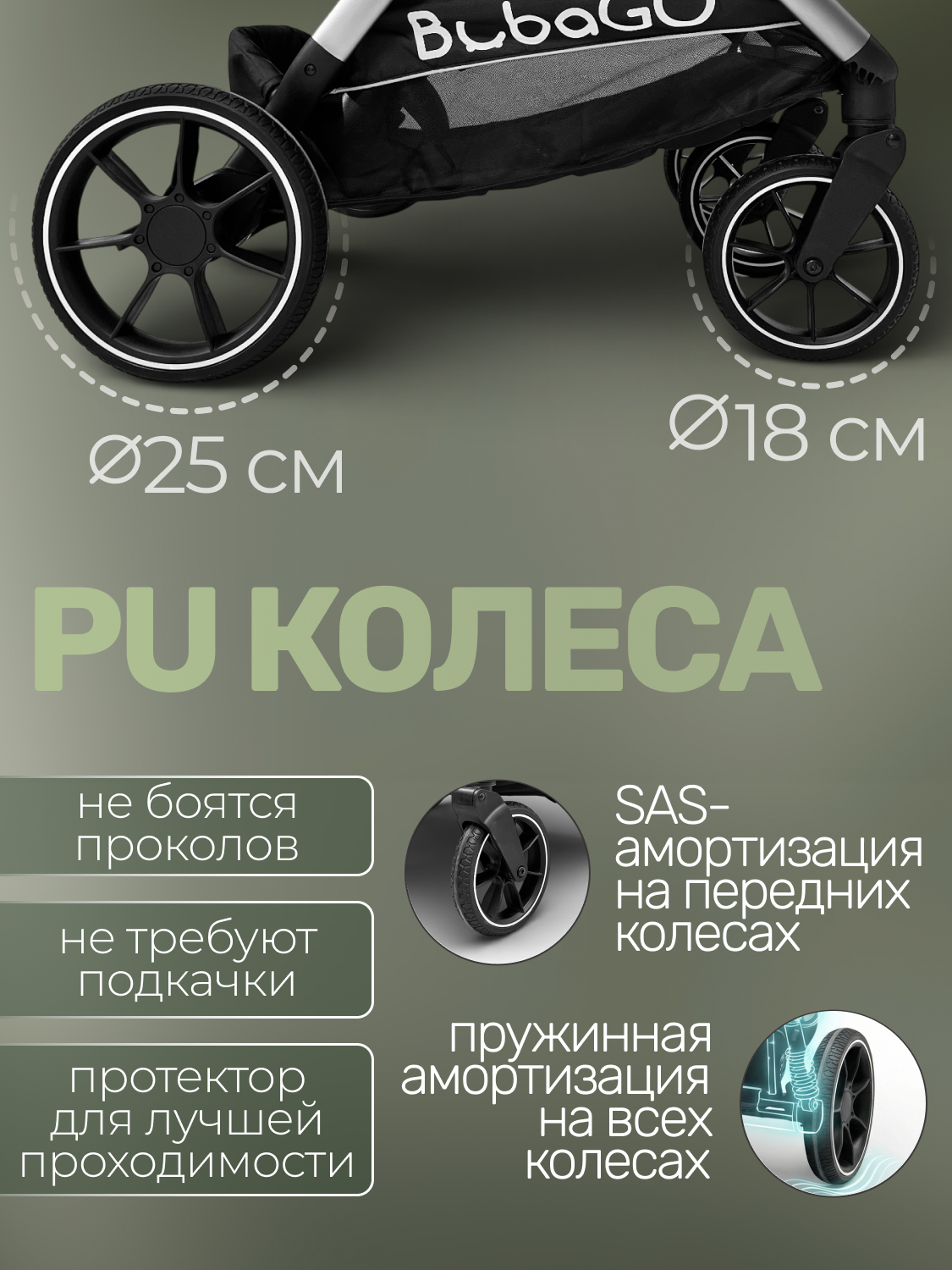 Коляска прогулочная для двойни Bubago Duo X черный - фото 11