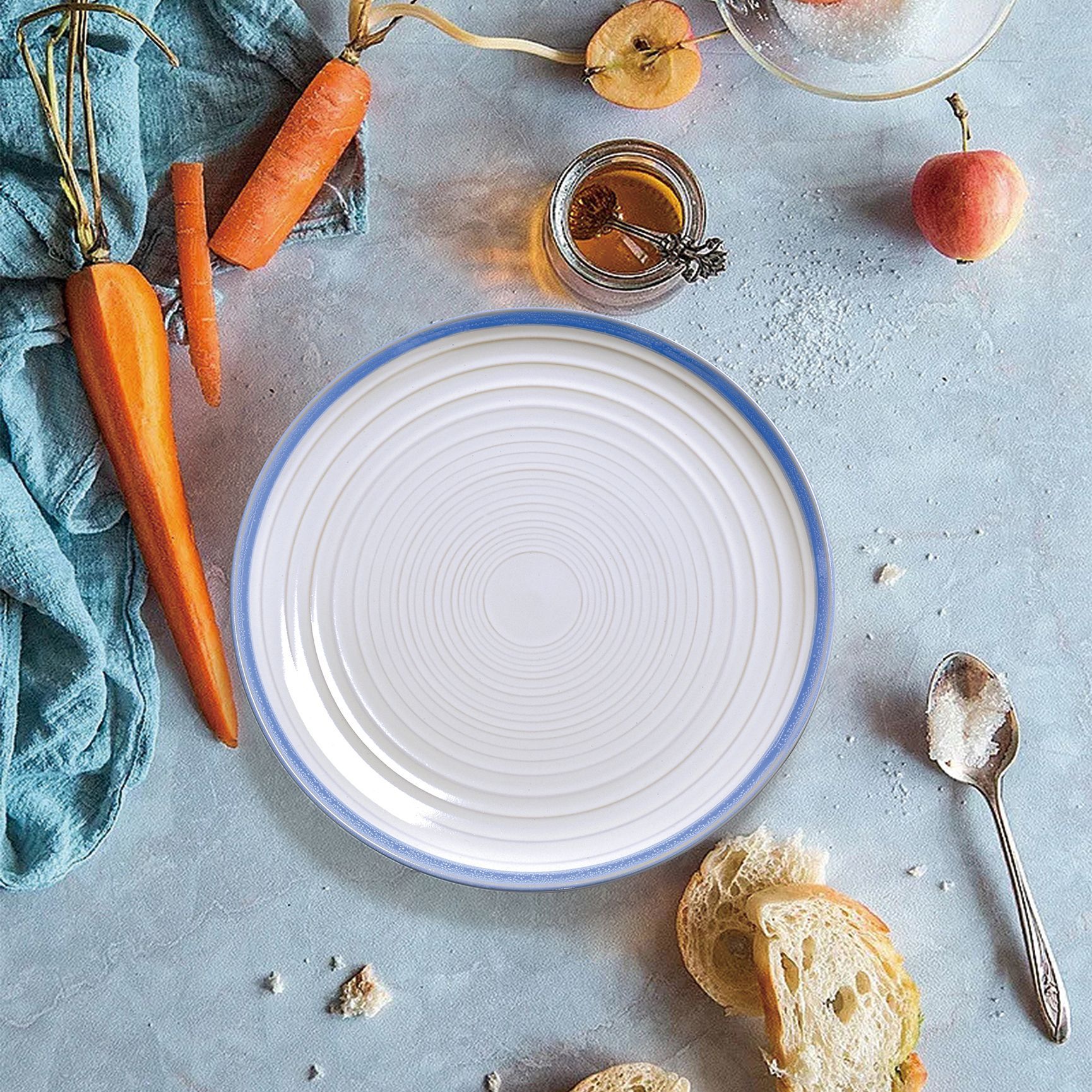 Набор посуды Arya Home Collection White Stoneware тарелки обеденные 26 см 4 шт. - фото 1