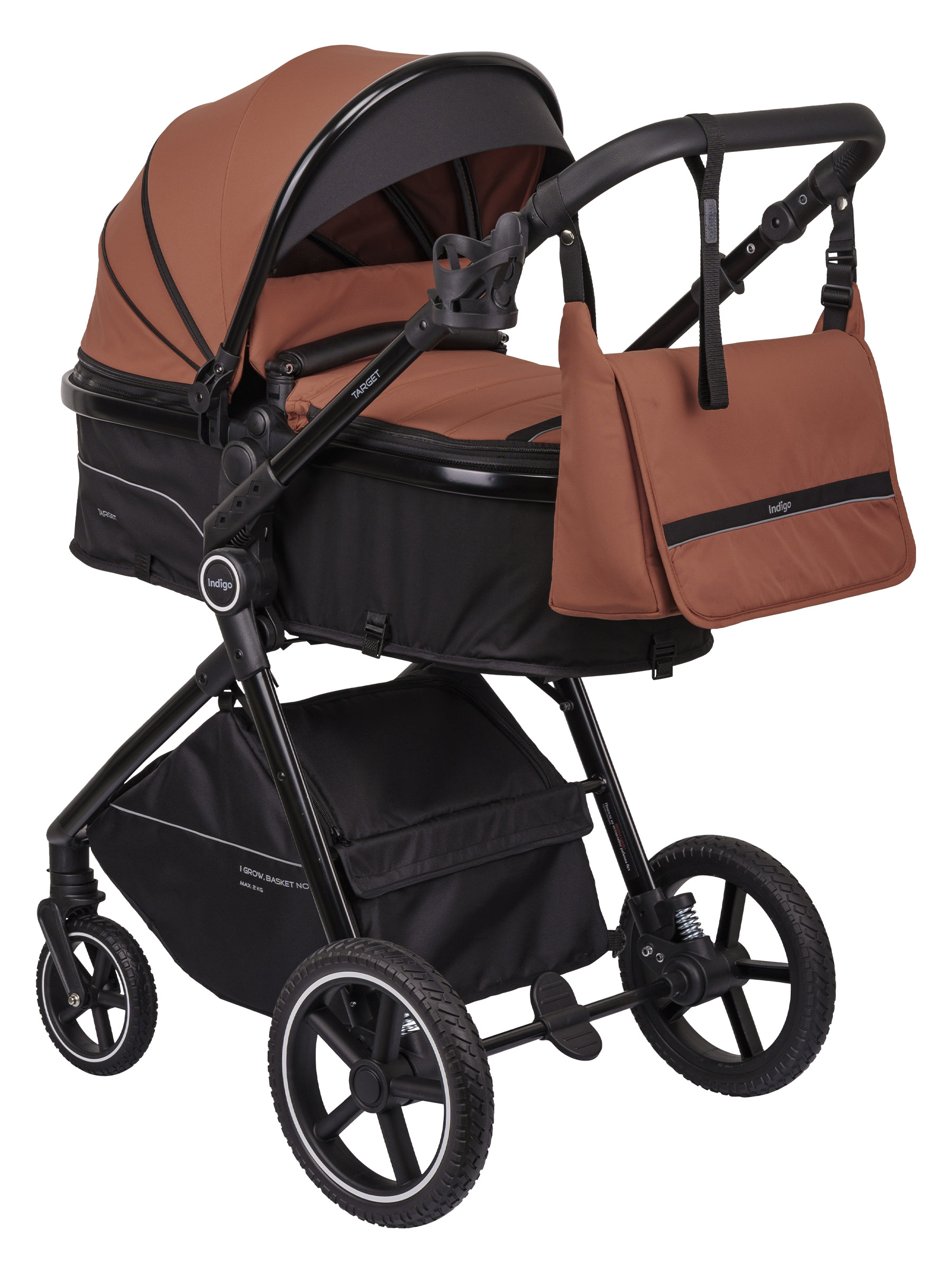 Коляска трансформер Indigo TARGET 3в1 оранжевый - фото 15