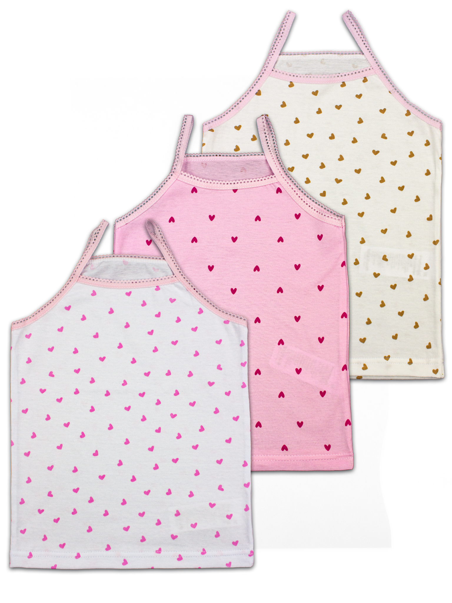 Майка 3 шт Babycollection 356/mkb002/sph/k3/026/p1/W*dбелый,светло-розовый - фото 1