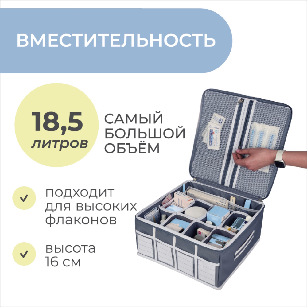 Органайзер Всё на местах Аптечка домашняя 21 ячейка - фото 3