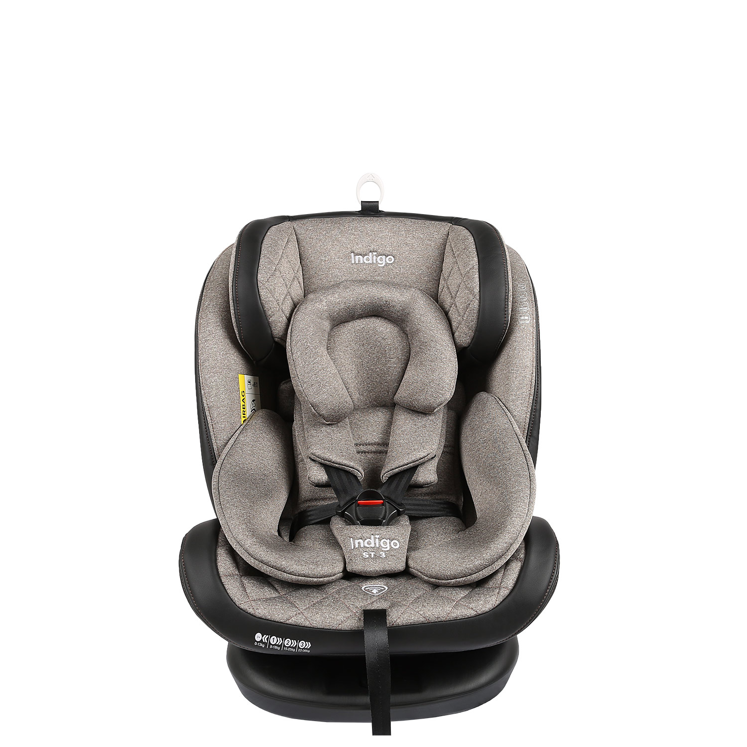 Автокресло Indigo Aero Isofix 0+/1/2/3 (0-36 кг) бежевый - фото 11