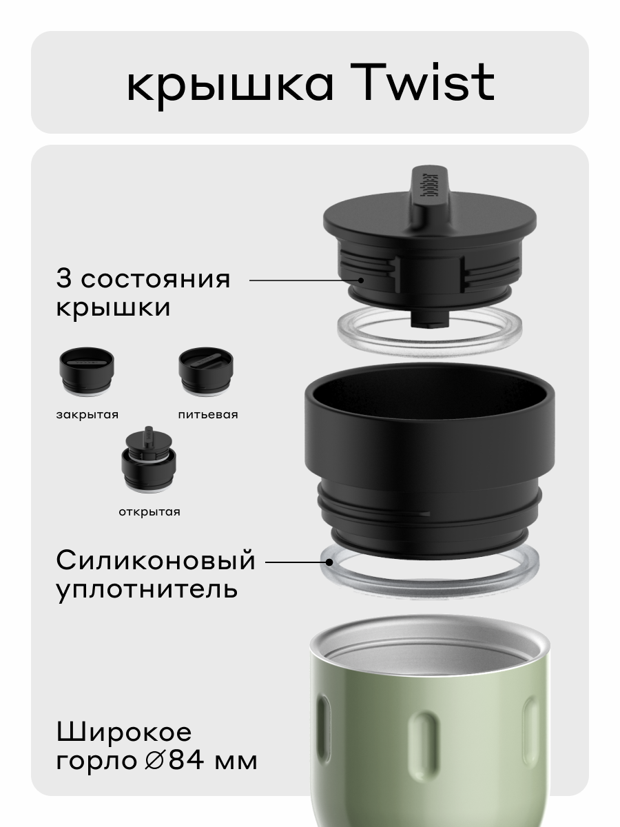 Термокружка для напитков 350 мл Tumbler Bobber оливковый - фото 4