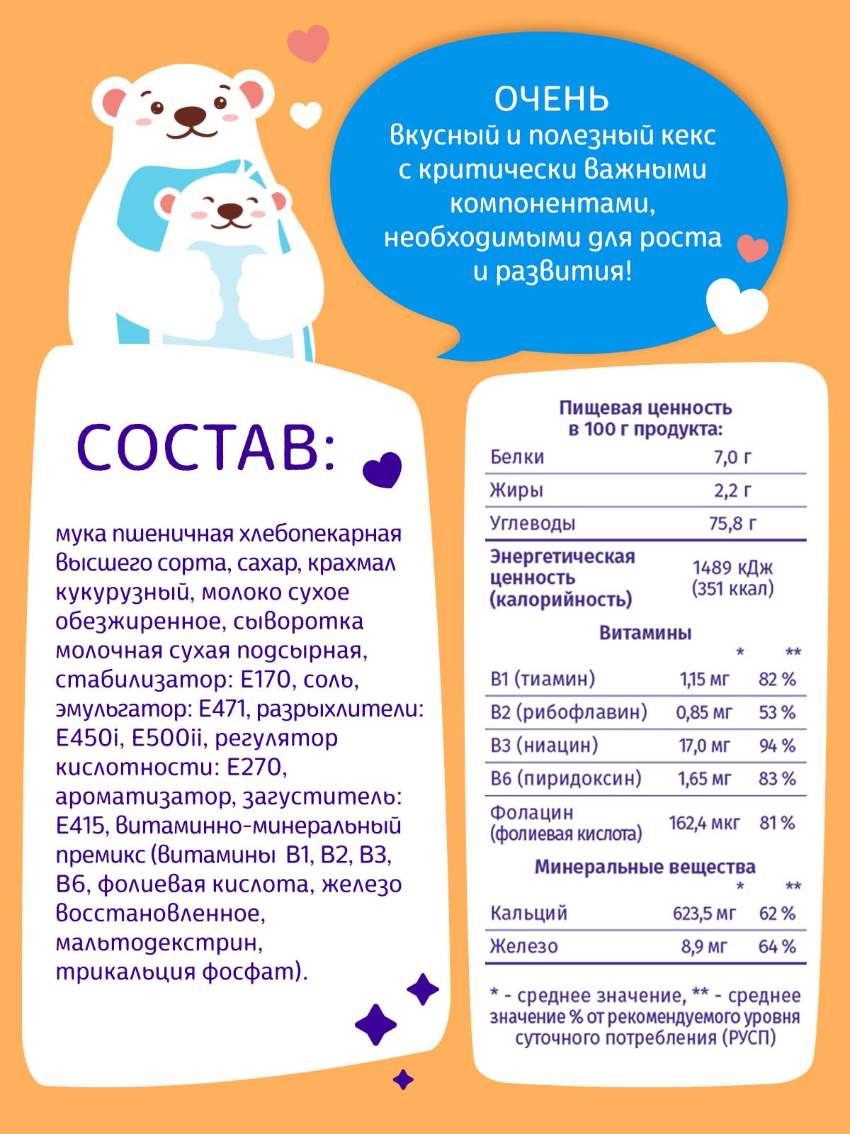 Смесь для выпечки АСТРИ кекс молочный Мама Медведица - фото 2