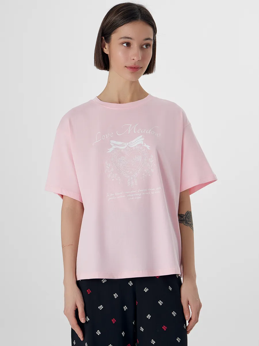 Пижама Mark Formelle (Марк Формэль) 592600/розовая сказка +текст на черном - фото 8