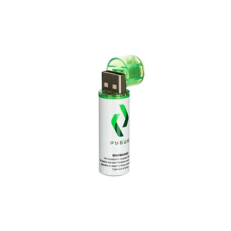 Аккумуляторная батарейка РУБИН LI-ION размер АА 1.5 В 1800mWh USB Magnetic 2шт/блистер