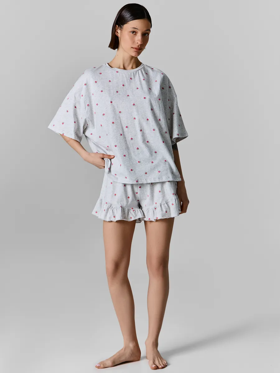 Пижама Mark Formelle (Марк Формэль) 592670/малина на св.сером меланже - фото 1