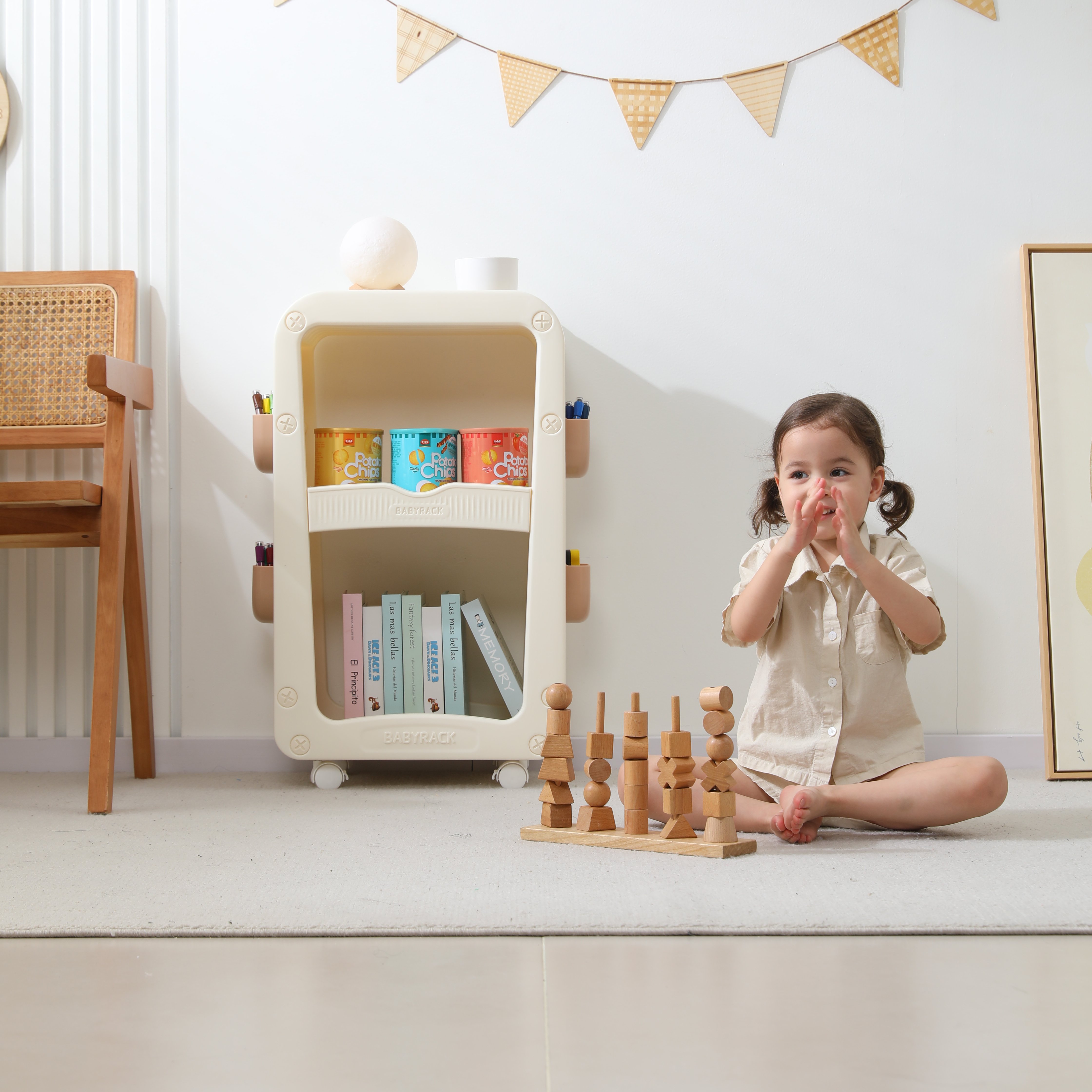 Тумба-стеллаж UNIX Kids Babyrack 3 levels Camel - фото 14