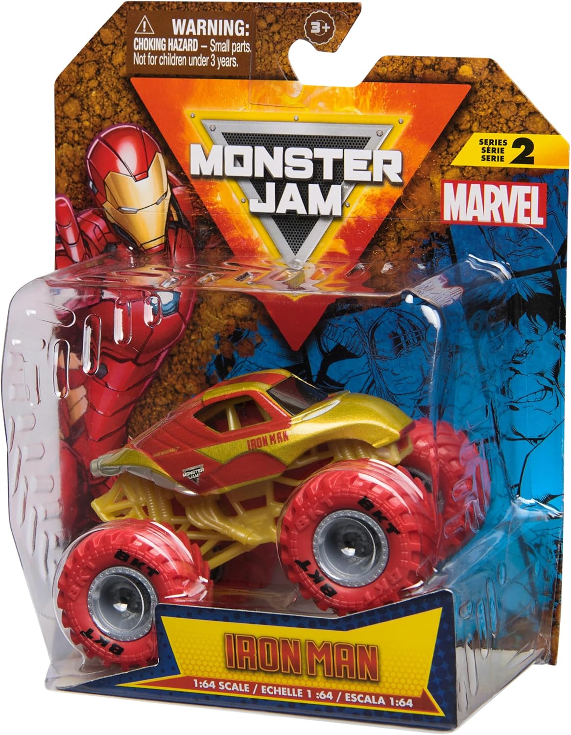 Монстр-трак Monster Jam Marvel Iron Man 1:64 6069960 - фото 7