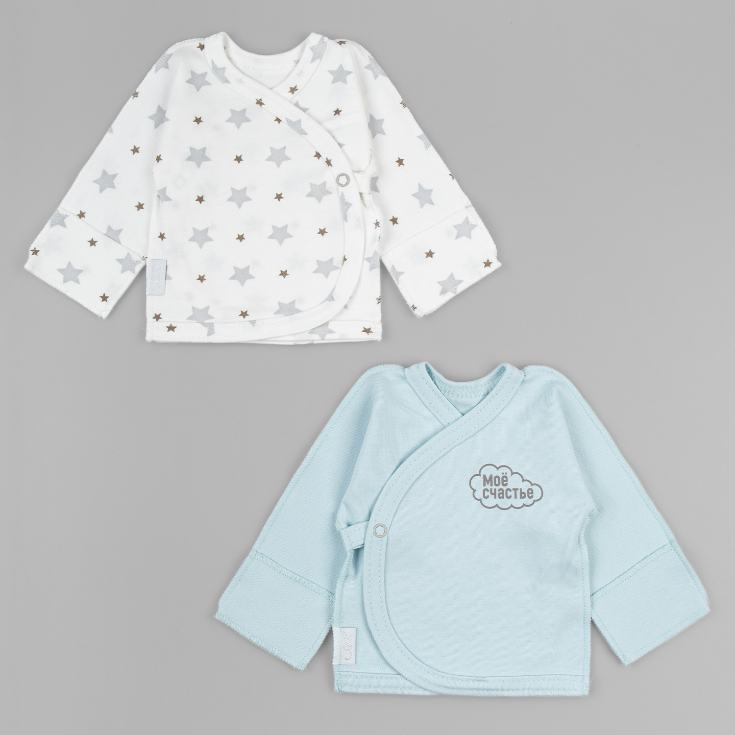 Распашонка 2 шт LEO 1001А-13_белый/голубой - фото 1