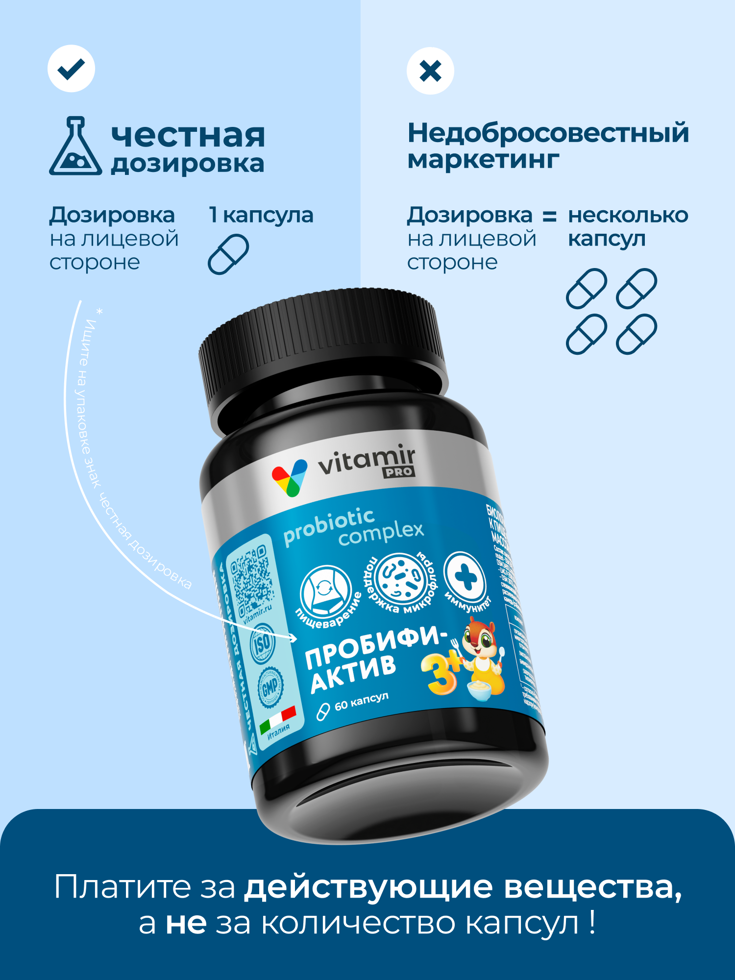 Биологически активная добавка к пище VITAMIR Пробифиактив для детей и подростков 60 капсул - фото 4