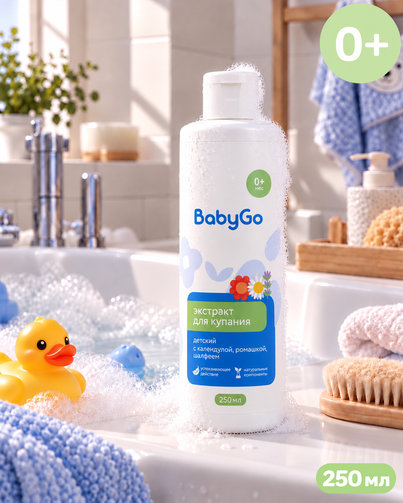 Экстракт для купания BabyGo Календула ромашка шалфей 250 мл - фото 2