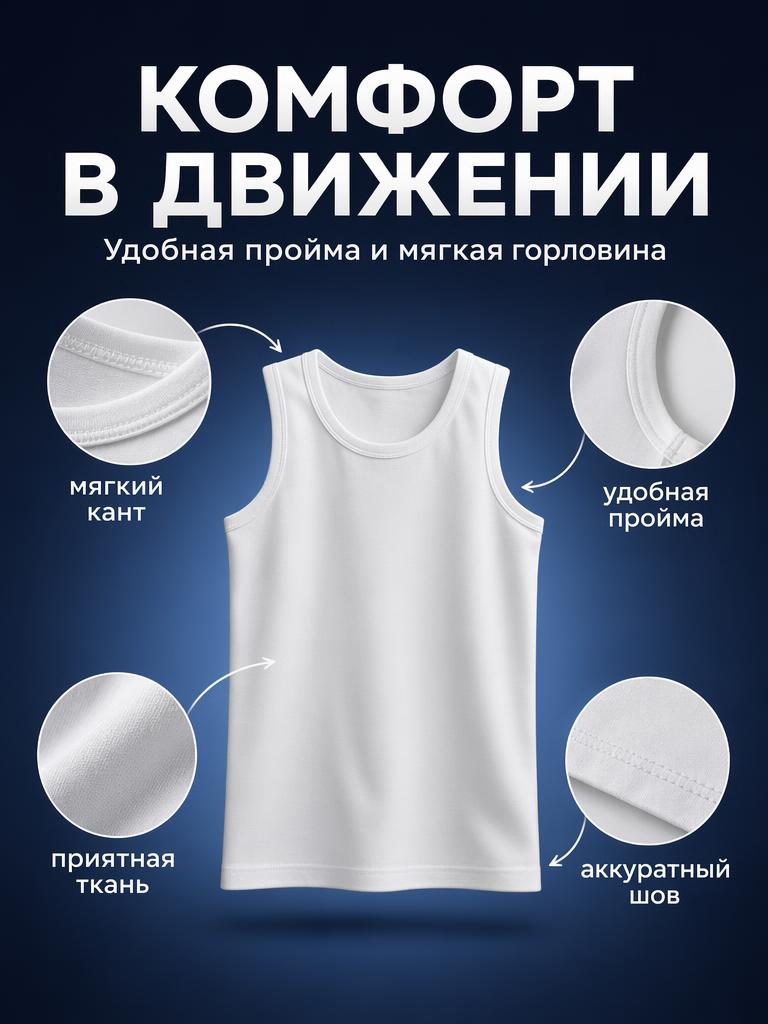 Майка 3 шт Bambooland boysvest_3colours - фото 3
