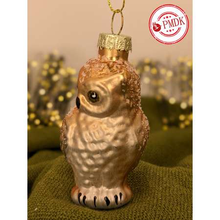 Елочная игрушка Kaemingk Сова EG188-YH2531-Brown