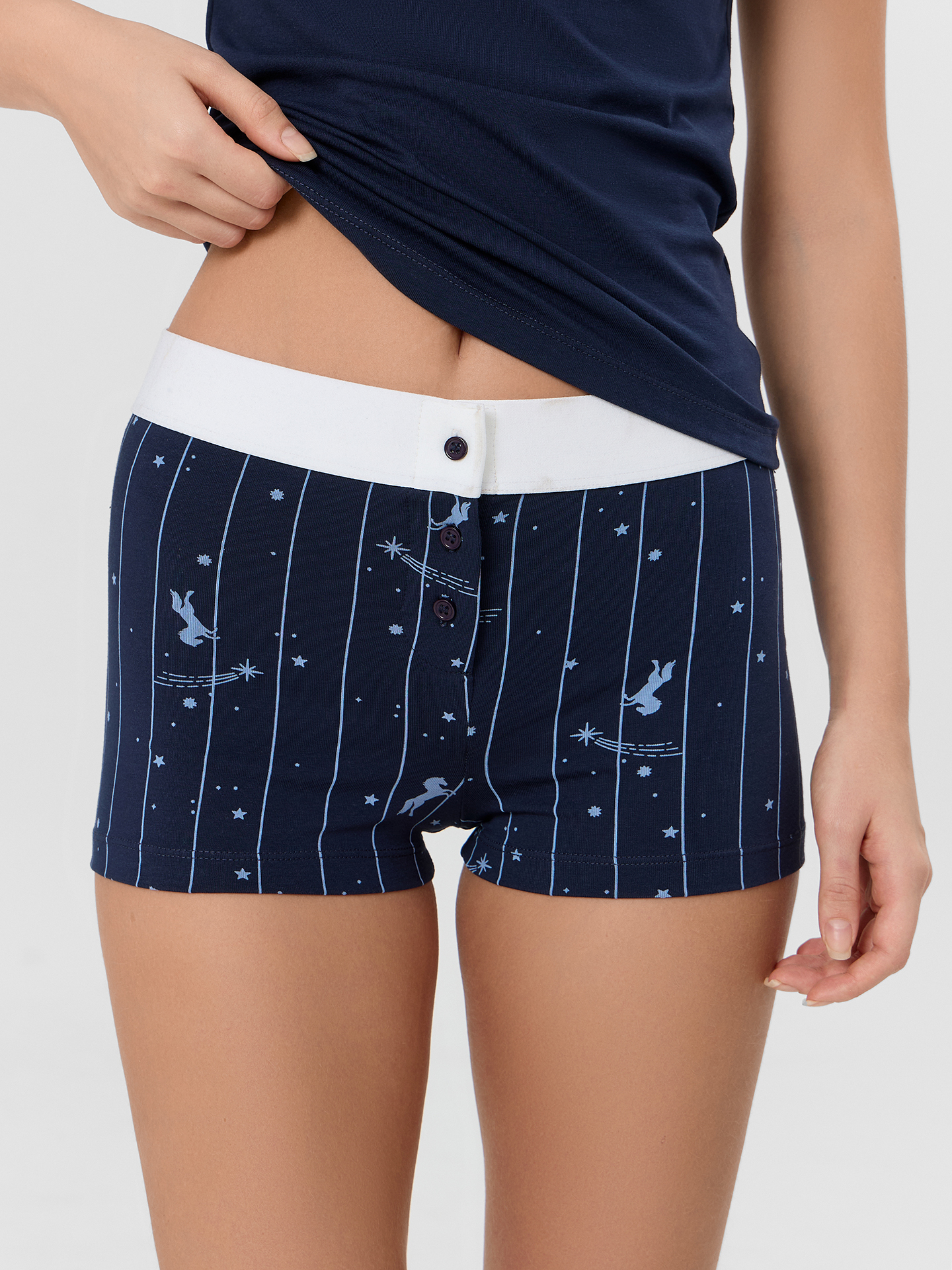 Пижама Mark Formelle (Марк Формэль) 592638/т.синий +лошади на т.синем +печать - фото 9