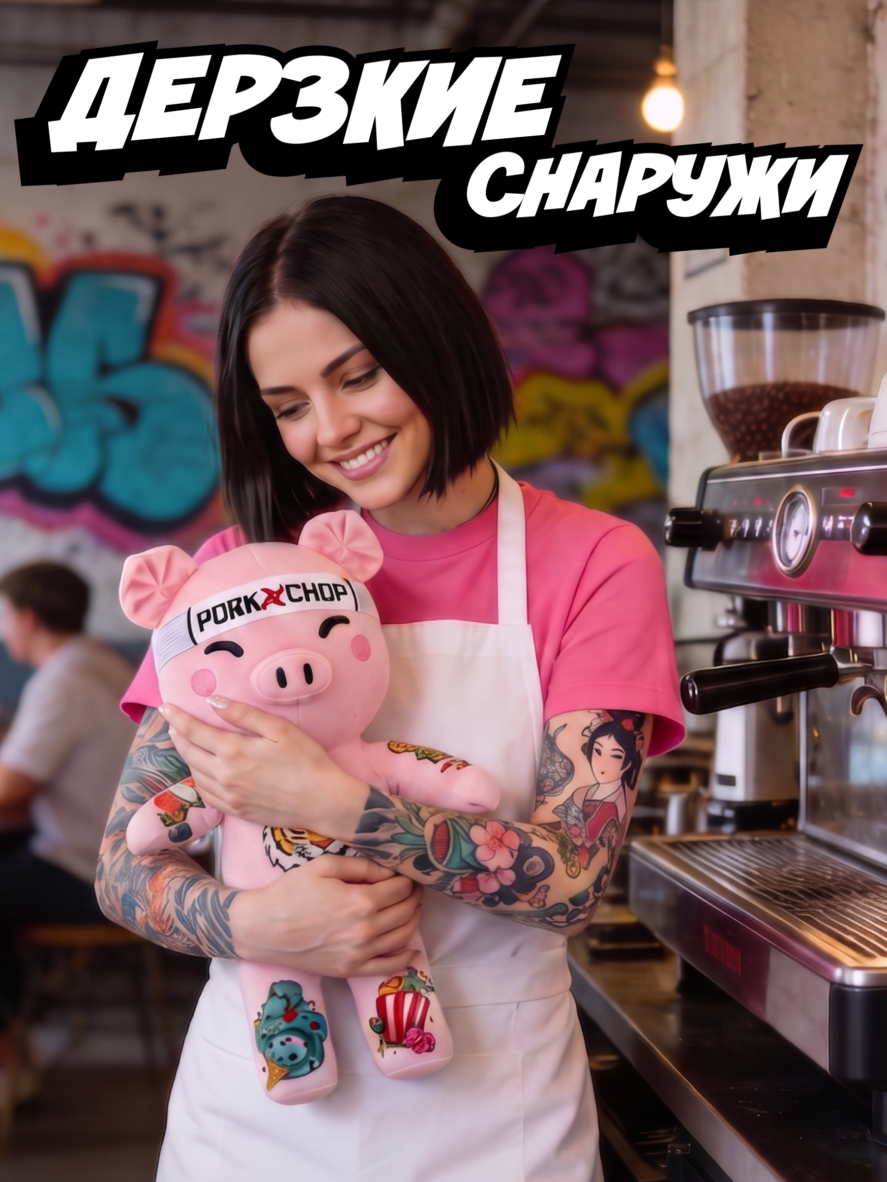Мягкая игрушка Tattoo Zoo Свинка Хиро 38 см - фото 5