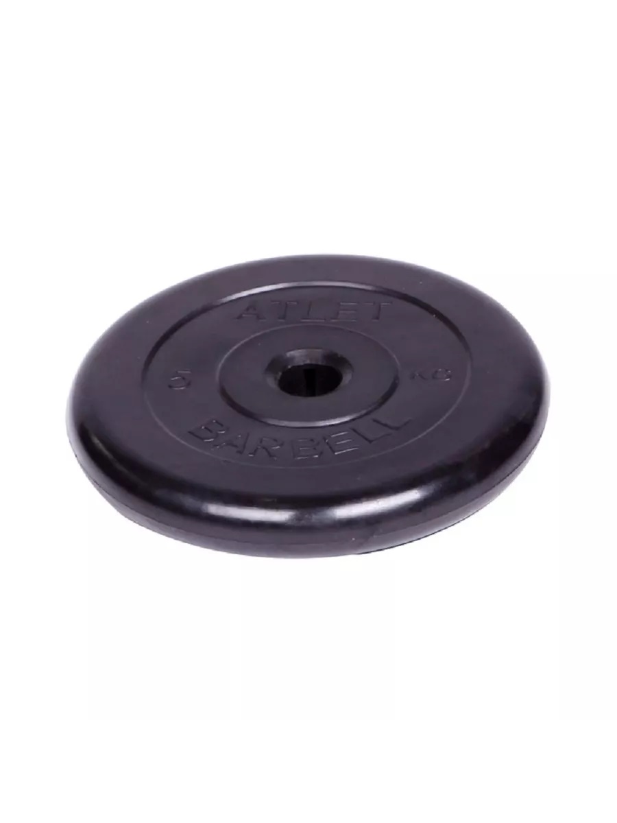 D 31 мм чёрный 5,0 кг Atlet MbBarbell Диск обрезиненный - фото 3