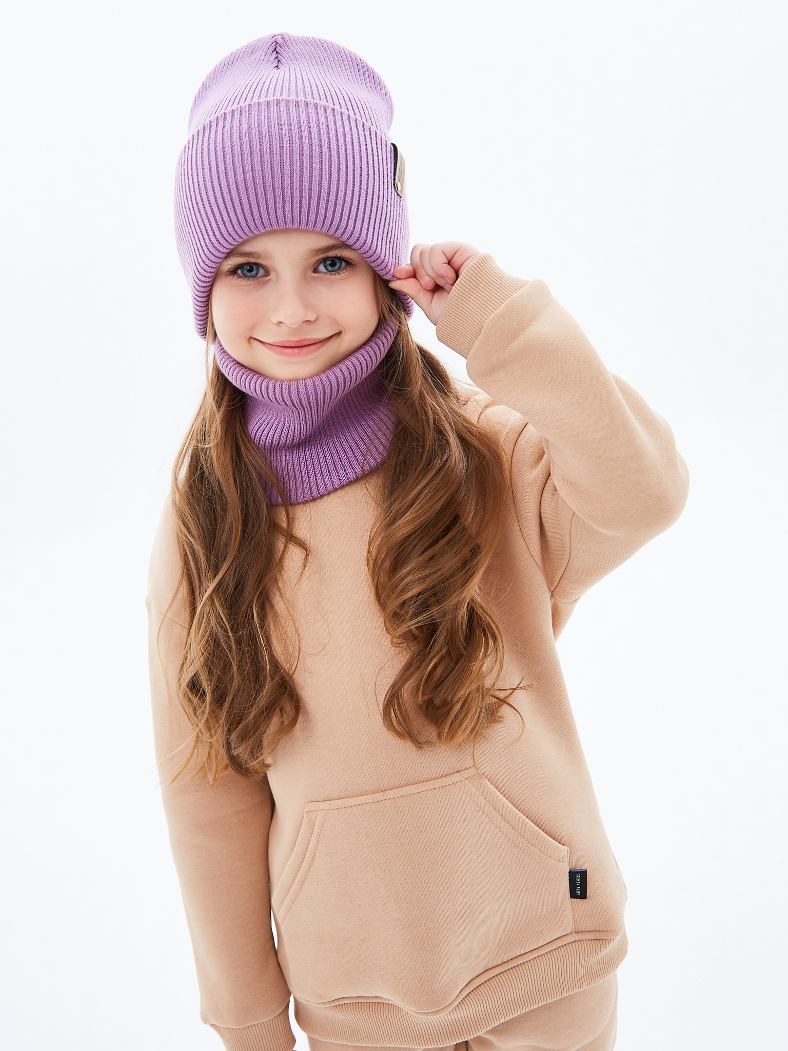 Шапка и снуд KUBRIO KU-H-52-lopataW-purp - фото 7