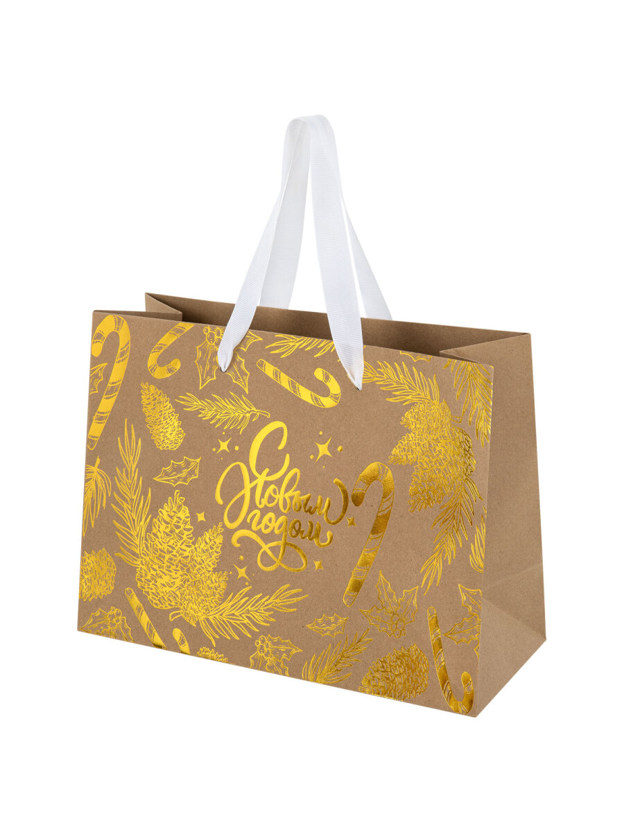 Пакет подарочный новогодний Золотая сказка пакетики для подарков и сладостей набор 4 штуки - фото 10