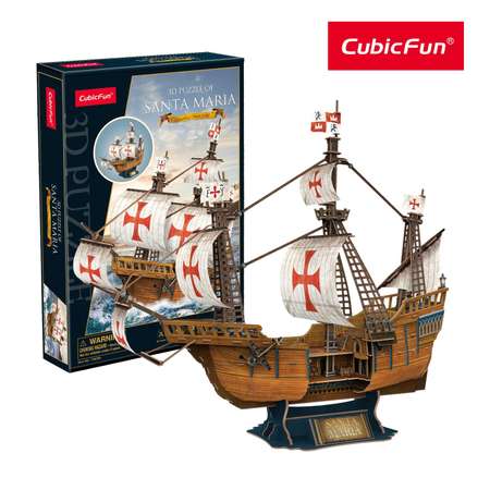 Пазл CubicFun Корабль Санта-Мария 204 детали 3D