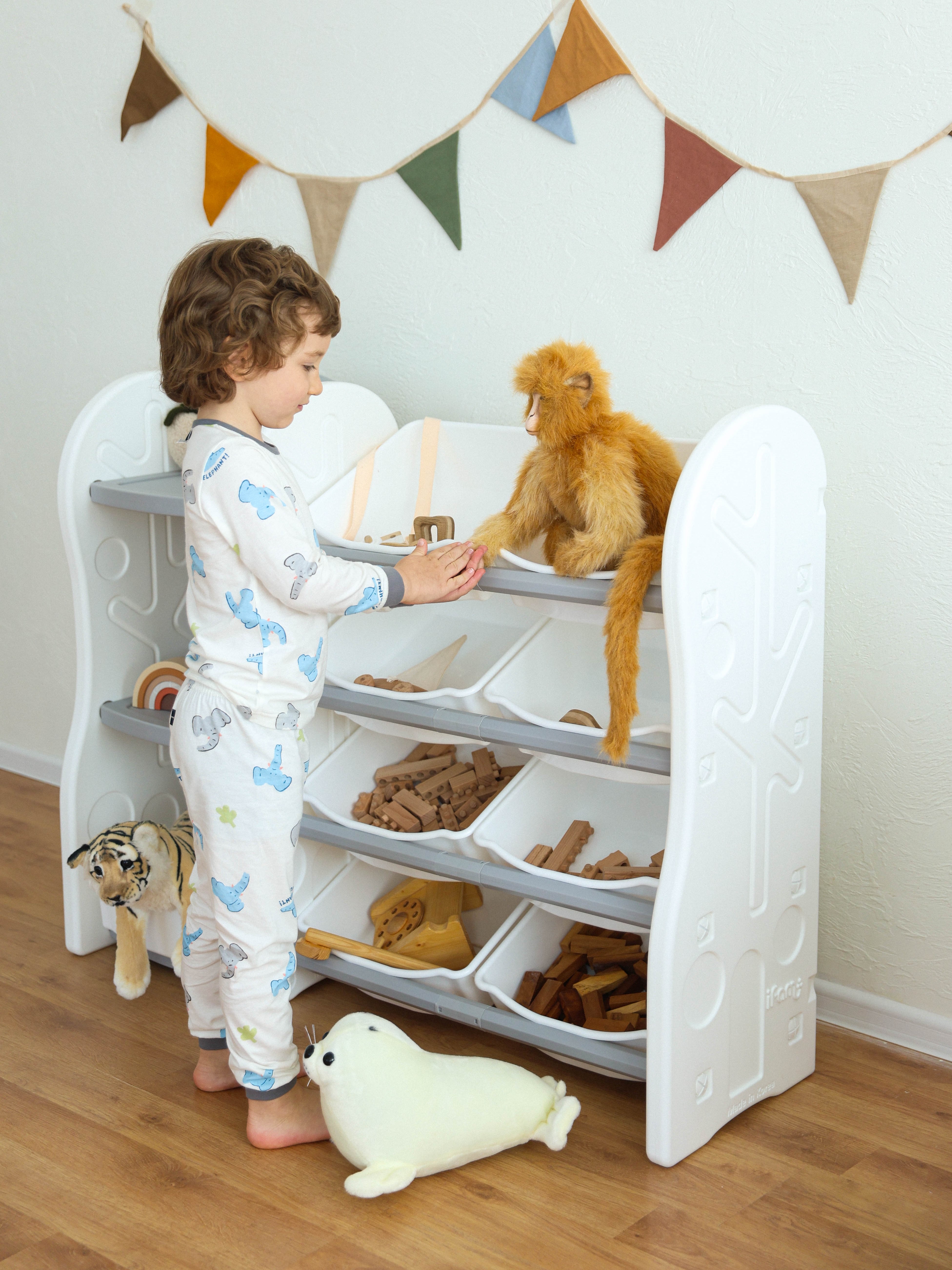 Стеллаж для игрушек Ifam DesignToy-4 серый - фото 16