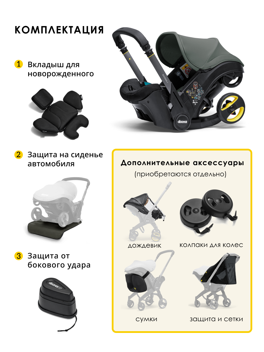 Автокресло Doona i Slate Green Isofix 0 (0 -13 кг) серый - фото 13