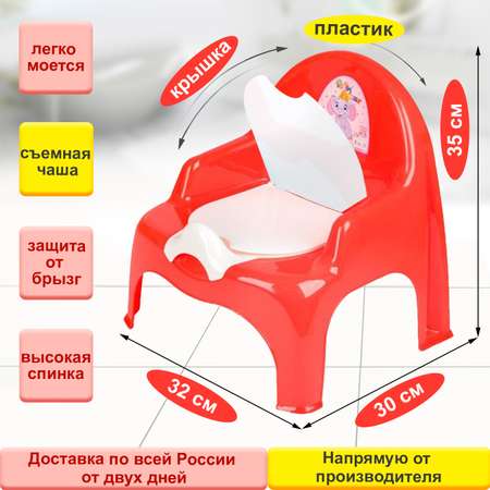 Горшок детский elfplast стульчик красный