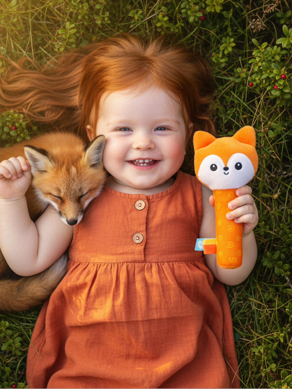 Игрушка Мякиши погремушка Лисичка Апельсинка - фото 7