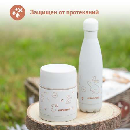 Термос Miniland для еды Natur 600 мл зайчик