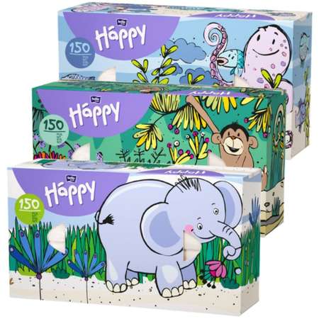 Бумажные платочки Bella baby Happy 3 упак. 150 шт.