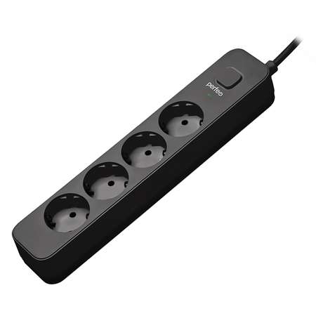 Сетевой фильтр Perfeo POWER STREAM 2500W 1.5 м 4 розетки черный